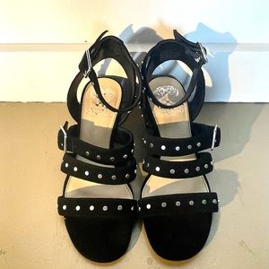 Vince Camuto Black Studded Suede Heals (Size 7.5)